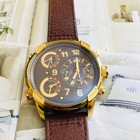 JBW G4 #J6248LE Men’s Gold Watch With Brown Strap - Picture 7 of 17